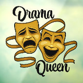 金ゴールド喜劇と悲劇の劇場仮面ドラマのクイーン ウィンドウサイン (シート3)