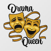 金ゴールド喜劇と悲劇の劇場仮面ドラマのクイーン ウィンドウサイン (シート)