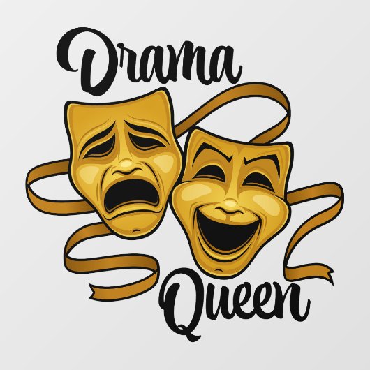 金ゴールド喜劇と悲劇の劇場仮面ドラマのクイーン ウィンドウサイン (シート)