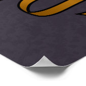 金ゴールド喜劇と悲劇の演劇マスク ポスター (角)