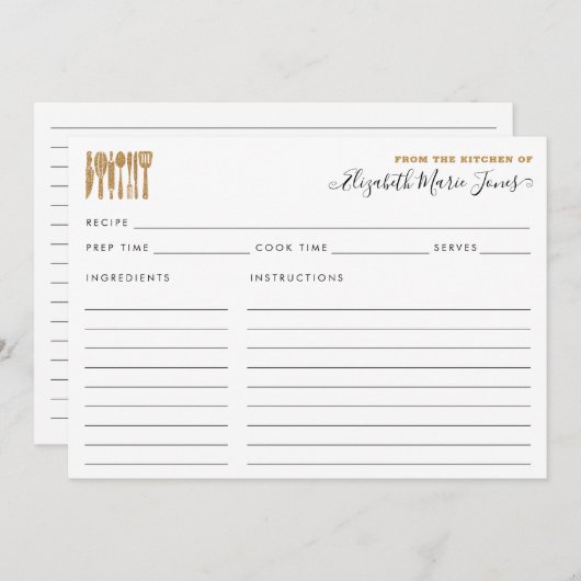 金ゴールド器具のキッチンからスクリプトレシピ (正面/裏面)