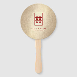 金ゴールド四角形中国の二重結婚幸せ ハンドファン