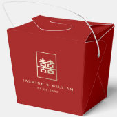 金ゴールド四角形中国の二重結婚幸せ フェイバーボックス (裏面)