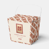 金ゴールド四角形中国の二重結婚幸せ フェイバーボックス (正面サイド)