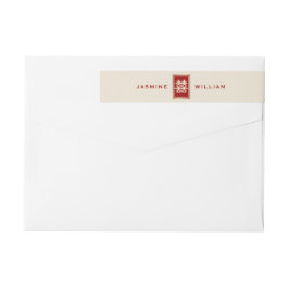 金ゴールド四角形中国の二重結婚幸せ ラップアラウンドラベル