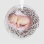 金ゴールド回転木馬ホースベビーの初めてのクリスマス オーナメント (裏面)