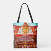 金ゴールド回転木馬顔写真が輝きを広げる トートバッグ (裏面)