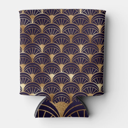 金ゴールド図形アールデコ 缶クーラー (正面)