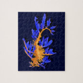 金ゴールド図解入りの、写真付きのとブルーリーフェシードラゴン ジグソーパズル (縦)