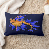 金ゴールド図解入りの、写真付きのとブルーリーフェシードラゴン ランバークッション (ブランケット)