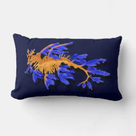 金ゴールド図解入りの、写真付きのとブルーリーフェシードラゴン ランバークッション