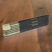 金ゴールド国旗 デスクネームプレート (側面)