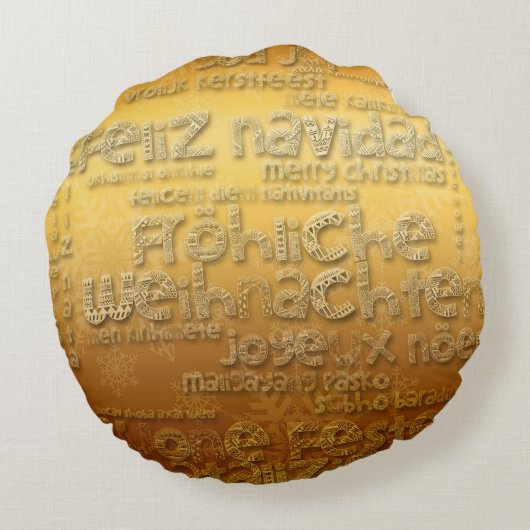 金ゴールド国際的ウェイヒナッチンナヴィダッドRピロー ラウンドクッション (裏面)