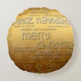 金ゴールド国際的クリスマスナビダードラウンドピロー ラウンドクッション