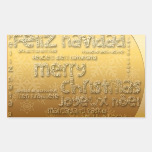 金ゴールド国際的長方形シール 長方形シール (正面)