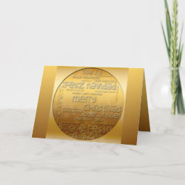 金ゴールド国際的Navidadグリーティングカード シーズンカード