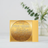 金ゴールド国際的Weihnachten Navidad hポストカード シーズンポストカード (スタンド正面)