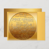 金ゴールド国際的Weihnachten Navidad hポストカード シーズンポストカード (正面/裏面)