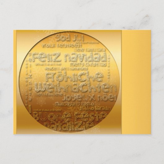 金ゴールド国際的Weihnachten Navidad hポストカード シーズンポストカード (正面)