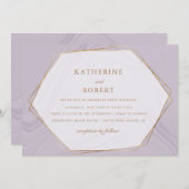 金ゴールド地動大理石結婚式招待状 招待状 (正面/裏面)