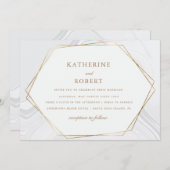 金ゴールド地動大理石結婚式招待状 招待状 (正面/裏面)