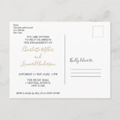 金ゴールド地図婚約はがき インビテーションポストカード (裏面)