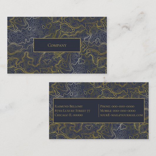 金ゴールド地形名刺 名刺 (正面/裏面)