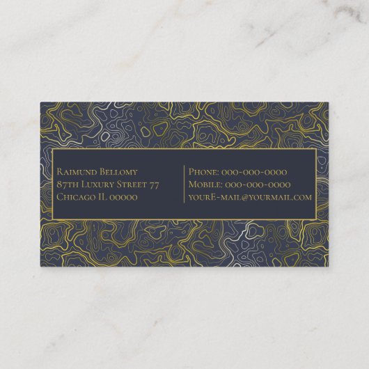 金ゴールド地形名刺 名刺 (裏面)