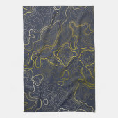 金ゴールド地形 キッチンタオル (縦)