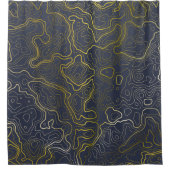 金ゴールド地形 シャワーカーテン (正面)