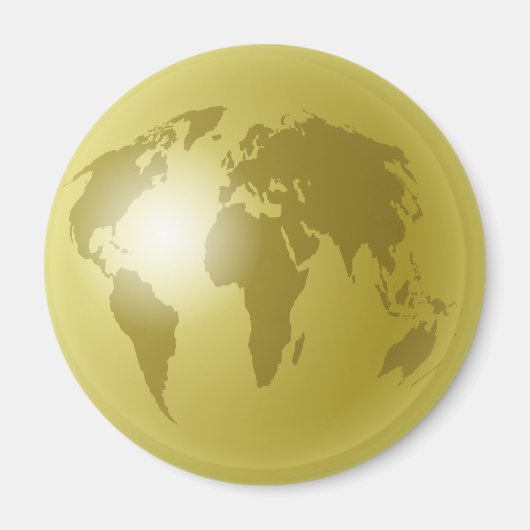 金ゴールド地球 マグネット (正面)