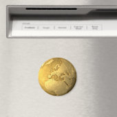 金ゴールド地球 – 金属地球。ヨーロッパ、3D 描写 マグネット (インサイチュ (食洗機))