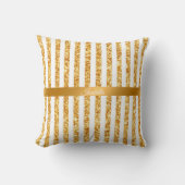 金ゴールド垂直グリッターボホストライプコレクション クッション (正面)