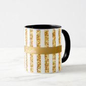 金ゴールド垂直グリッターボホストライプコレクション マグカップ (正面右)