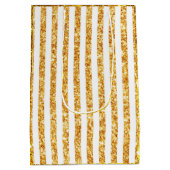 金ゴールド垂直グリッターボホストライプコレクション ミディアムペーパーバッグ (裏面)