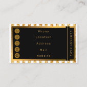 金ゴールド垂直グリッターボホストライプコレクション 名刺 (裏面)