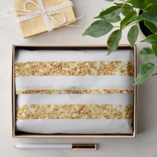 金ゴールド垂直グリッターボホストライプコレクション 薄葉紙 (ギフト)