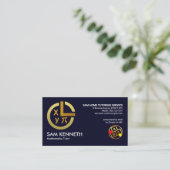 金ゴールド垂直円周数学教師 名刺 (スタンド正面)