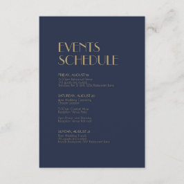 金ゴールド型デコ |ダークネイビー結婚ズのスケジュール エンクロージャーカード