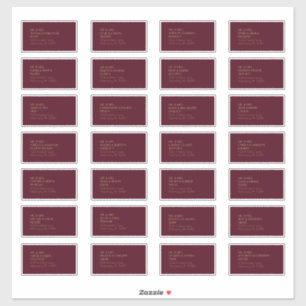 金ゴールド型デコ  ブルガンディゲスト住所 シール