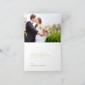 金ゴールド型デコ |ブルゴーニュ結婚の写真 サンキューカード (内部)