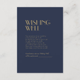 金ゴールド型デコ | Dark Navy 結婚's Wishing Well エンクロージャーカード
