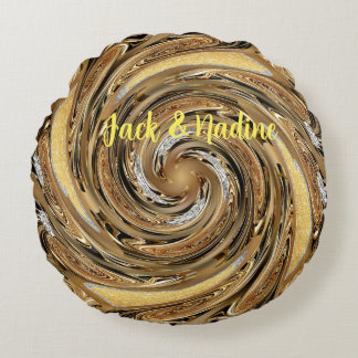 金ゴールド型円枕 ラウンドクッション