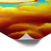 金ゴールド墨付きホワイトハートポスター ポスター (角)