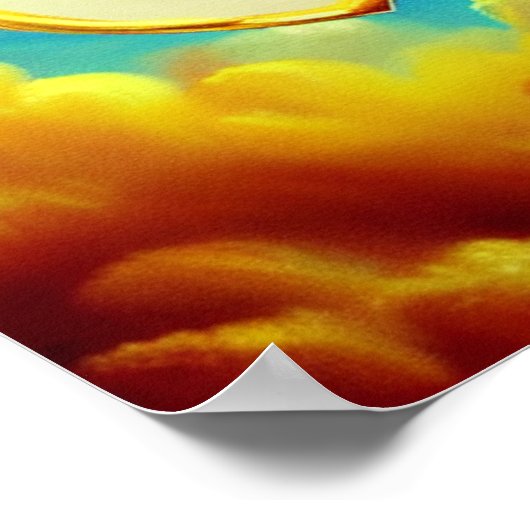 金ゴールド墨付きホワイトハートポスター ポスター (角)