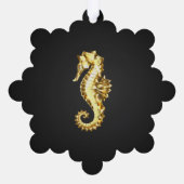 金ゴールド多角形船馬 オーナメントカード (裏面)