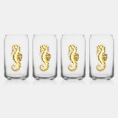 金ゴールド多角形船馬 ガラス缶 (裏面)