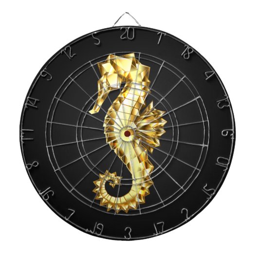 金ゴールド多角形船馬 ダーツボード (正面)