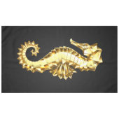 金ゴールド多角形船馬 テーブルクロス (正面(横))