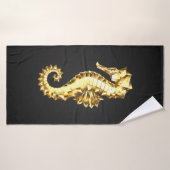 金ゴールド多角形船馬 バスタオル (バスタオル)